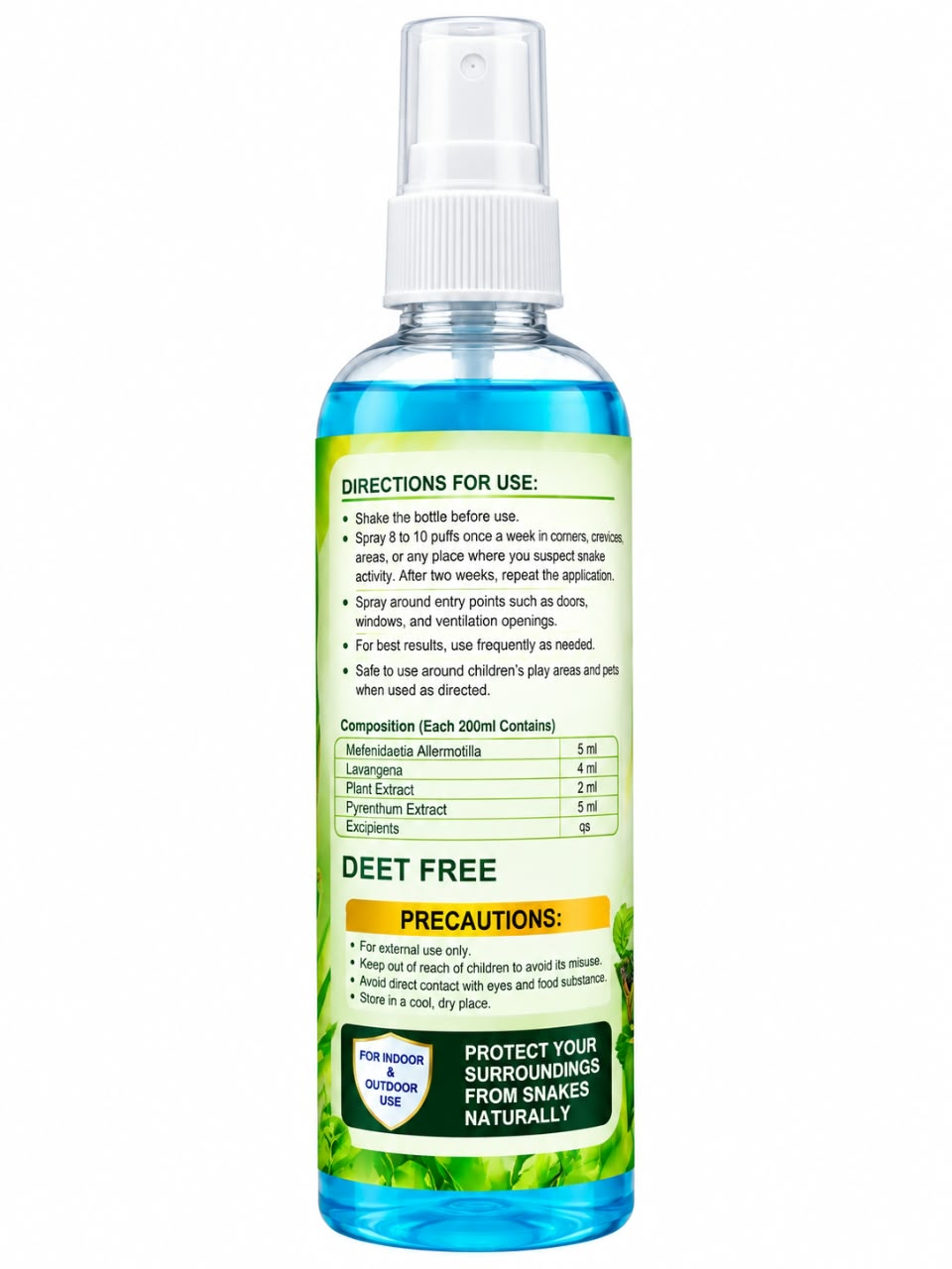 Natural Snake Guard Spray 200ml | DEET-Free Herbal Formula for Indoor & Outdoor Use