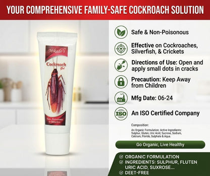 Mikado’s Cockroach Gel | Non-Toxic Formula | Keeps Cockroaches Away | Long-Lasting Effect