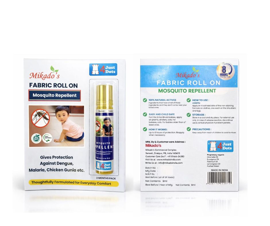 Mikado’s Fabric Roll-On Mosquito Repellent (Pack of 2) | Skin & Cloth Safe | Long-Lasting Protection | Easy Roll-On Application