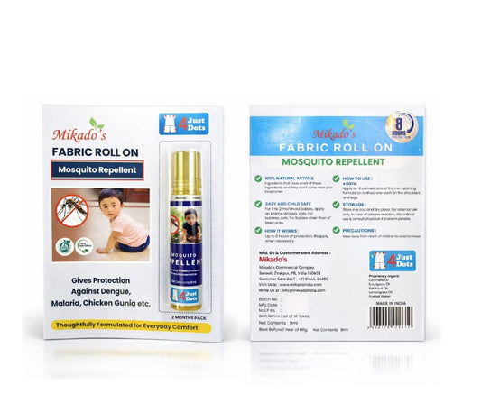 Mikado’s Fabric Roll-On Mosquito Repellent (Pack of 2) | Skin & Cloth Safe | Long-Lasting Protection | Easy Roll-On Application