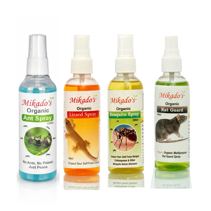 Mikado’s Organic Pest Control Combo – Ant, Rat, Mosquito & Lizard Protection Kit | Safe & Non-Toxic