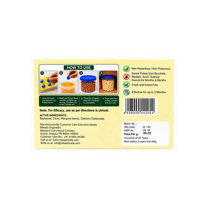 Mikado's  Pulses Saver | Storage Protector for Pulses & Dry Foods | Non-Toxic | Reliable Protection
