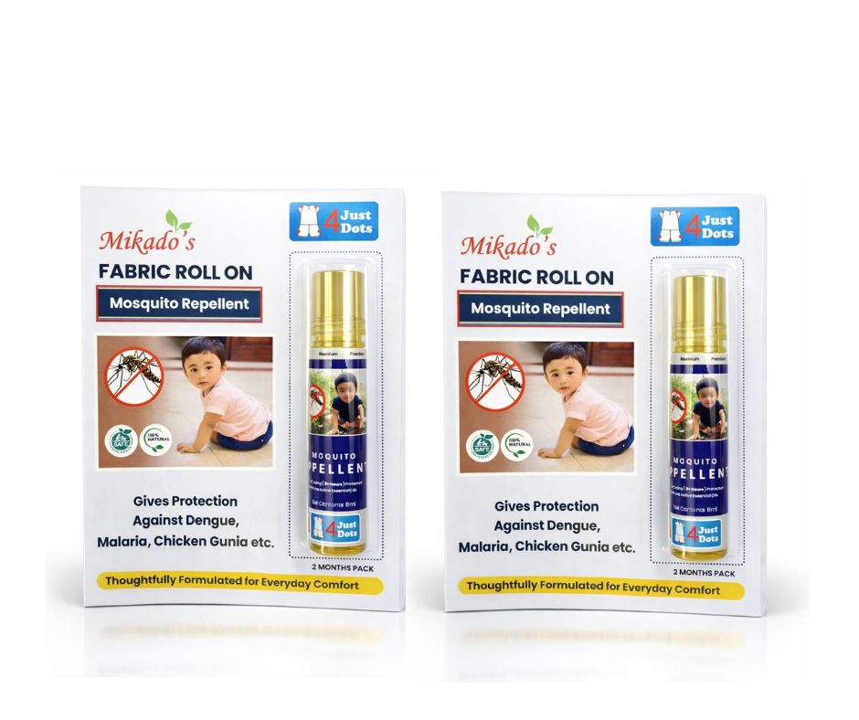 Mikado’s Fabric Roll-On Mosquito Repellent (Pack of 2) | Skin & Cloth Safe | Long-Lasting Protection | Easy Roll-On Application
