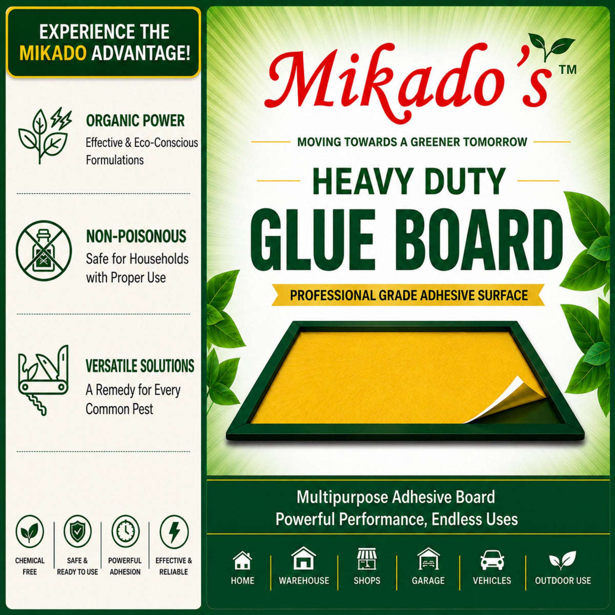 Mikado’s Glue Trap Big Size | High Strength Adhesive | Captures Rodents & Crawling Insects | Long-Lasting