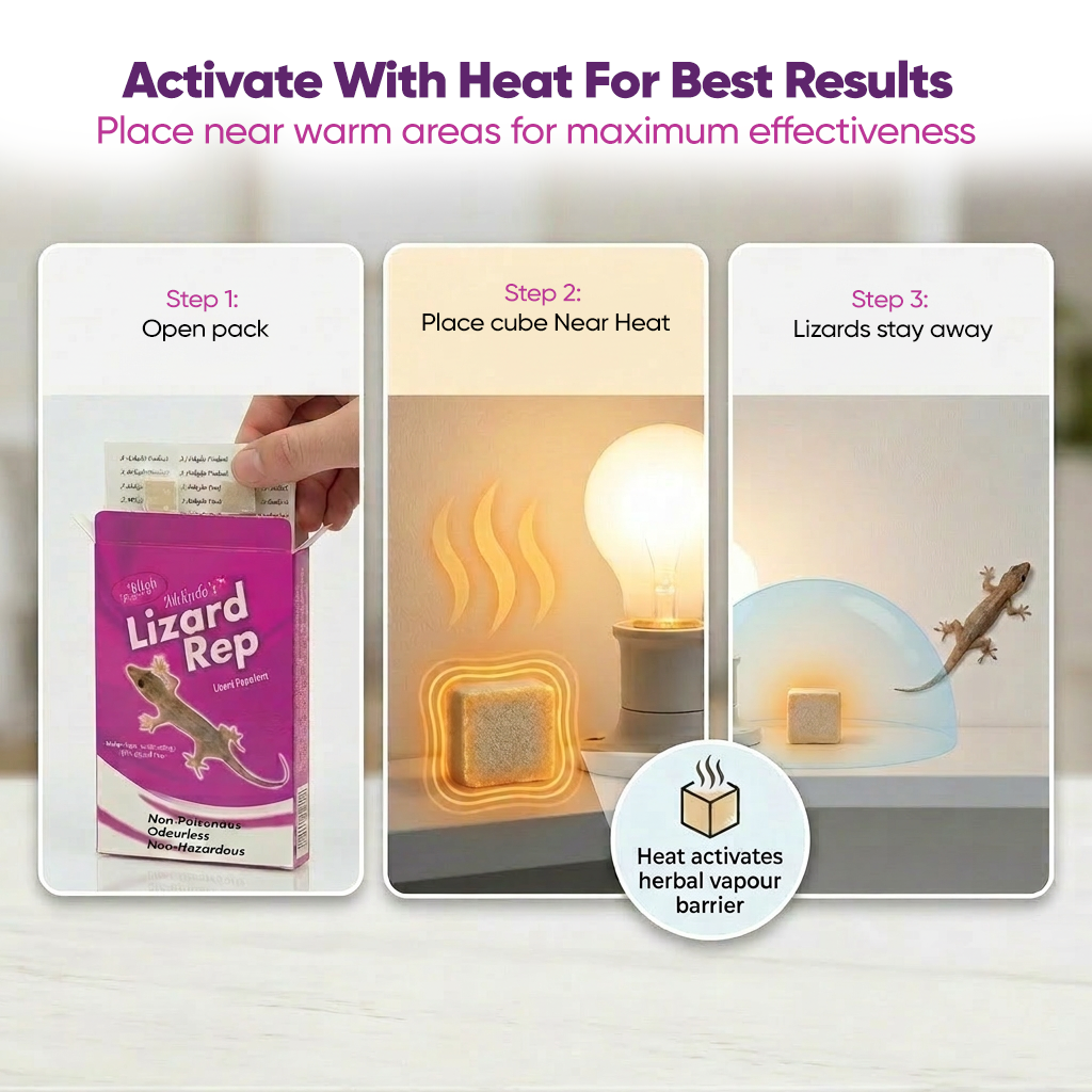Mikado’s Lizard Repellent Cubes for Home | Non-Poisonous | Long-Lasting Protection | Safe & Easy to Use