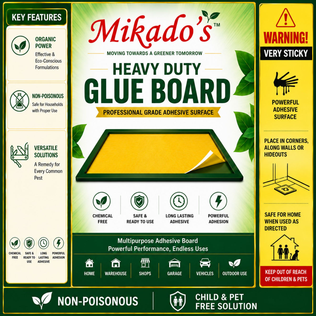 Mikado’s Glue Trap Big Size | High Strength Adhesive | Captures Rodents & Crawling Insects | Long-Lasting