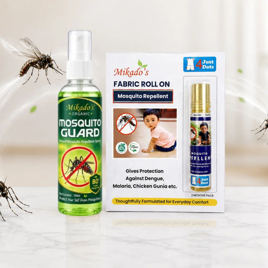 Mikado's  Mosquito Protection Combo – Fabric Roll-On for Kids & 100ml Spray | Natural & Non-Toxic