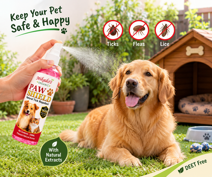 Mikado’s Organic Paw Shield – Natural Tick Repellent Spray for Dogs & Cats, 200 mL