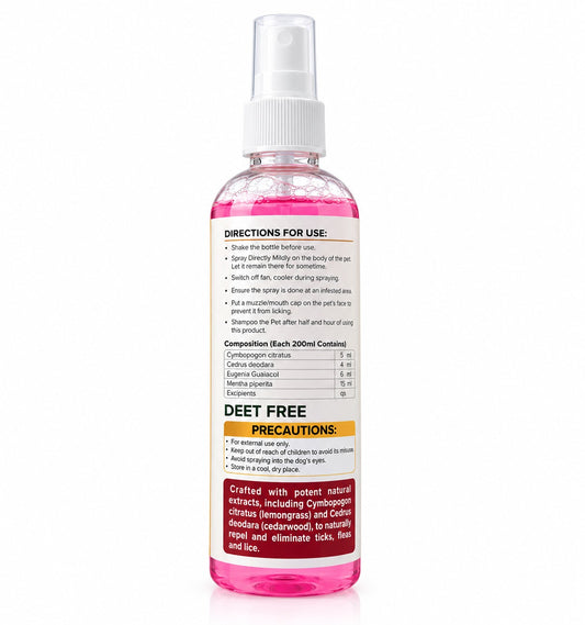 Mikado’s Organic Paw Shield – Natural Tick Repellent Spray for Dogs & Cats, 200 mL