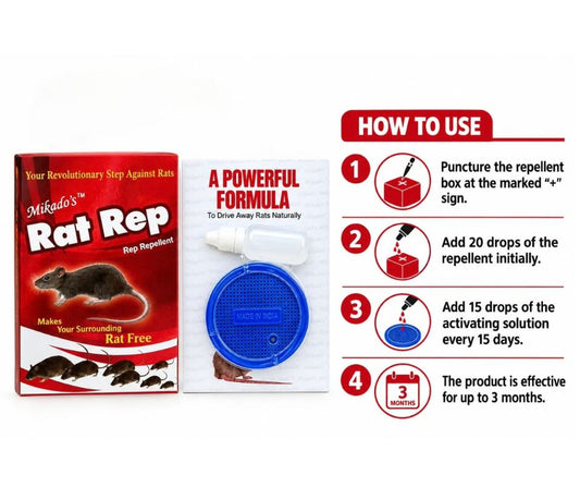 Mikado’s Rat Repellent | Safe & Effective Rodent Deterrent | Ideal for Home, Office & Storage
